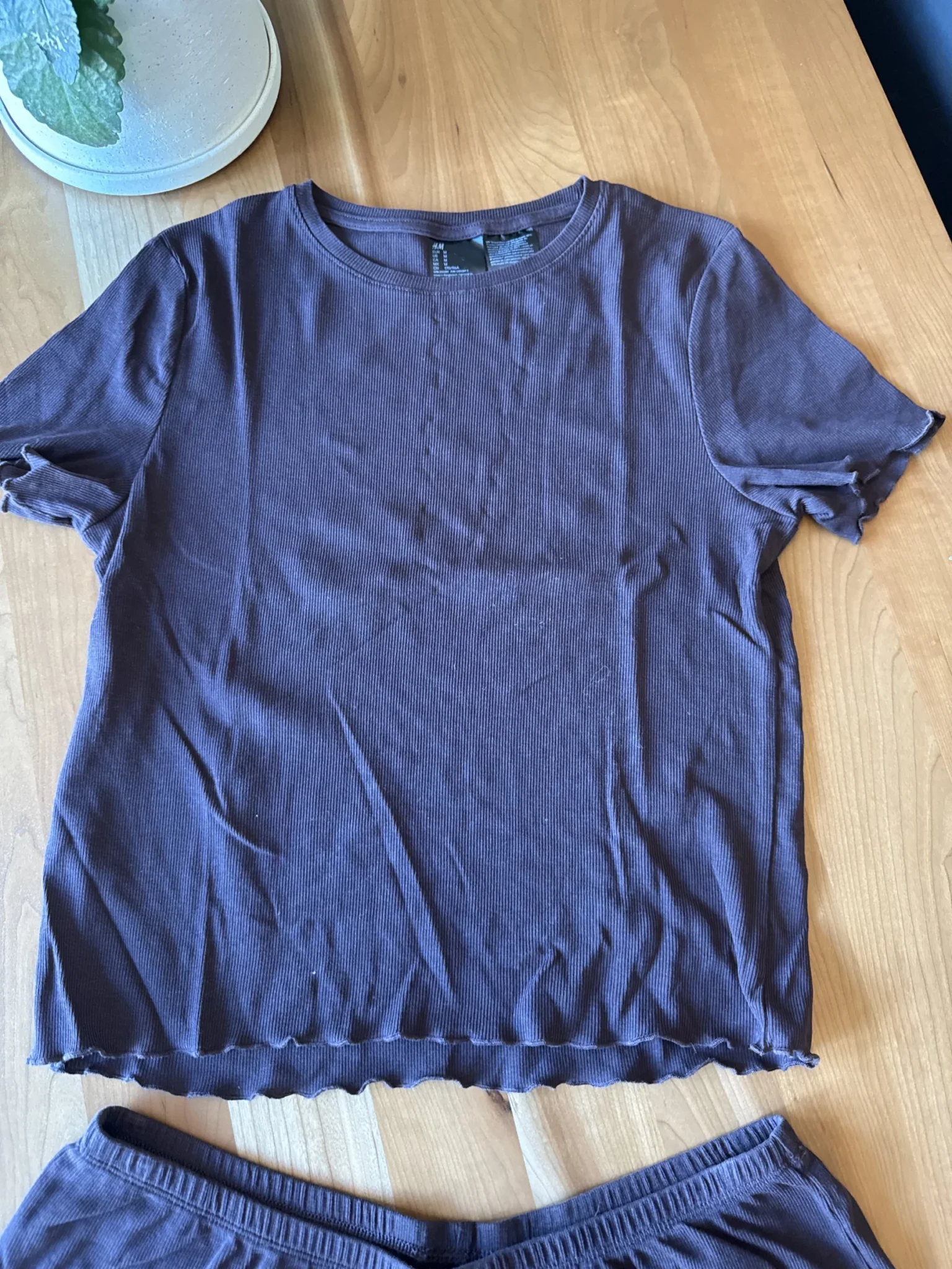 Image for Brown pyjamas with a ribbed effect
