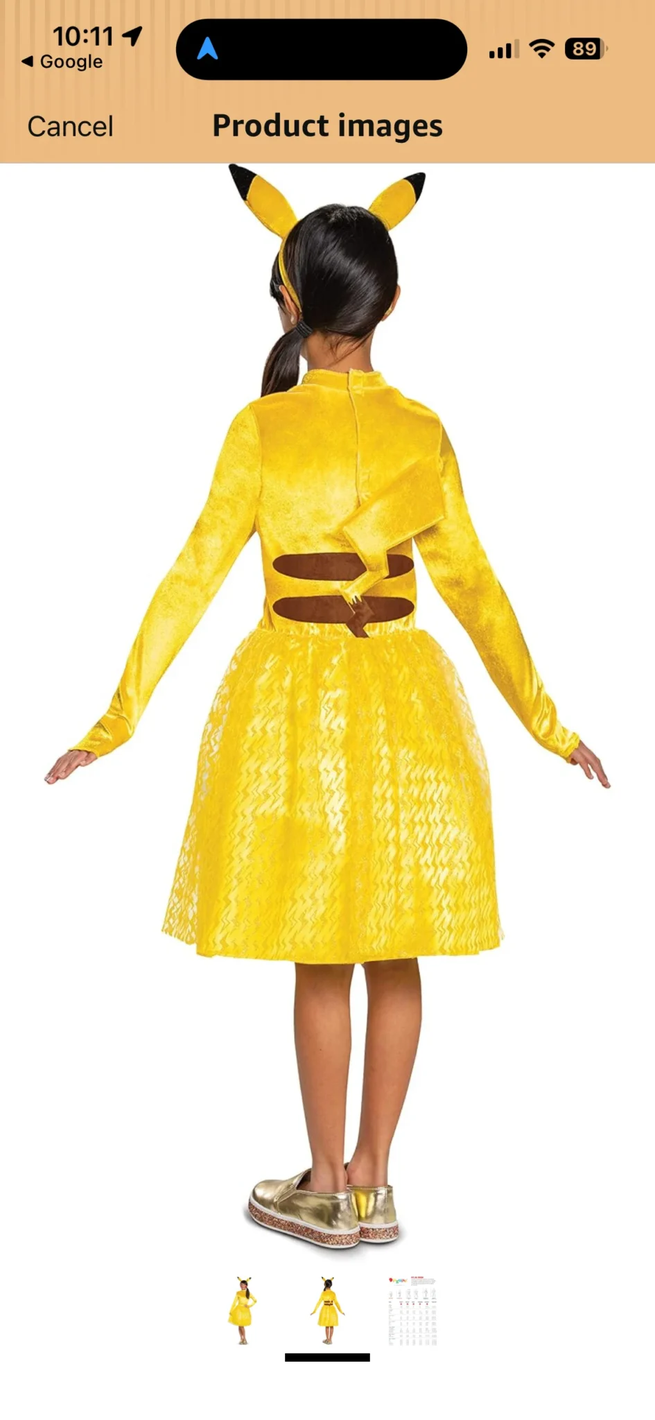 Image for Costume pikachu 4-6 ans neuf