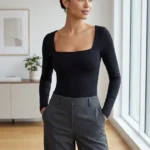 Thumbnail for Aritzia square-neck bodysuit – Black