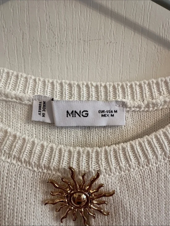 Image for Haut sans manches blanc Mango avec détails soleil