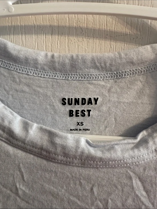 Image for T-shirt bleu pâle avec motif brodé Sunday Best Aritzia