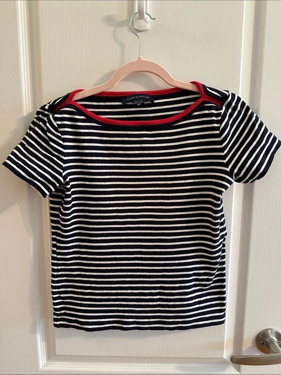 T-shirt rayé à manches courtes Tommy Hilfiger Tommy Hilfiger seconde main