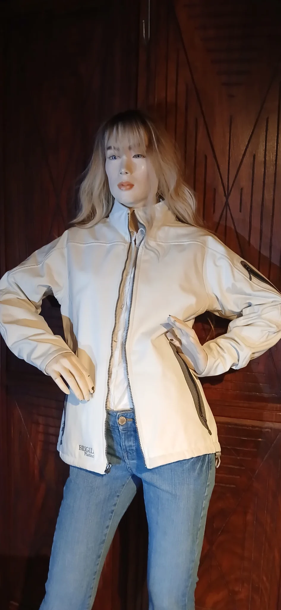 Featured image for Manteau semi-saison blanc et gris