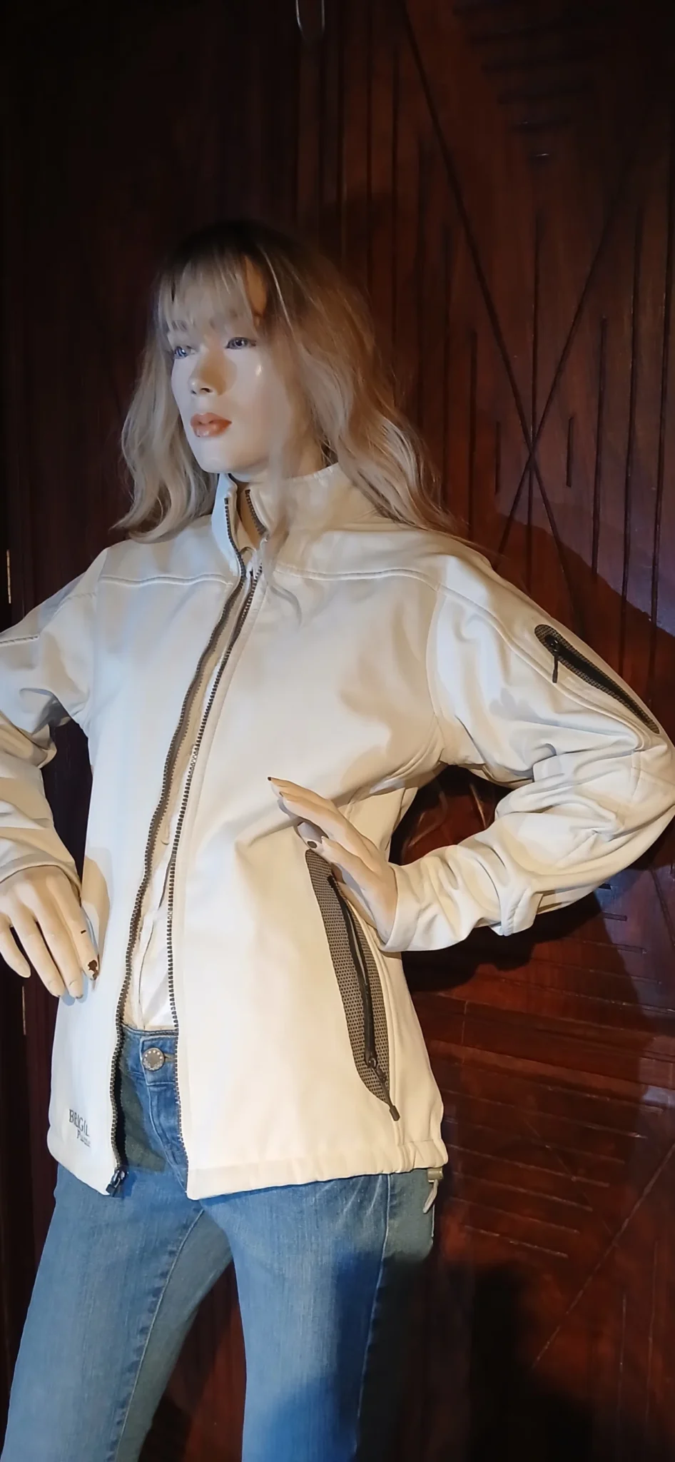 Image for Manteau semi-saison blanc et gris