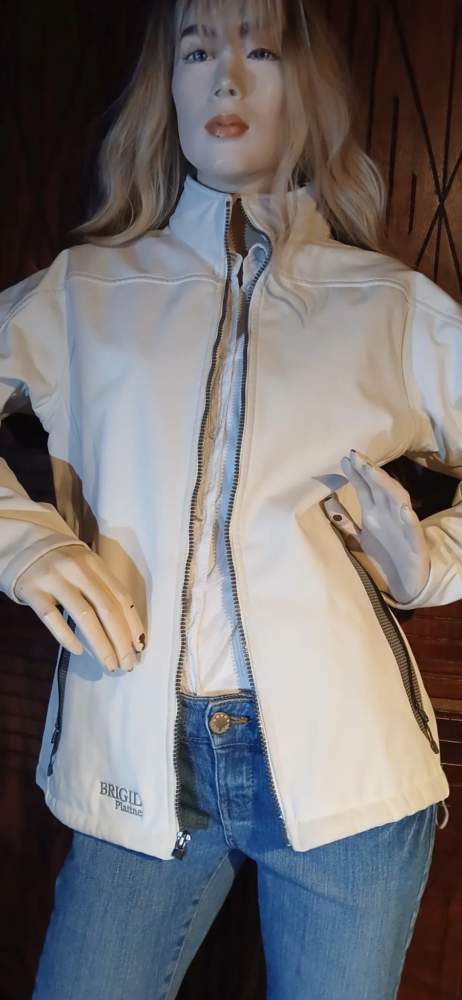 Image for Manteau semi-saison blanc et gris