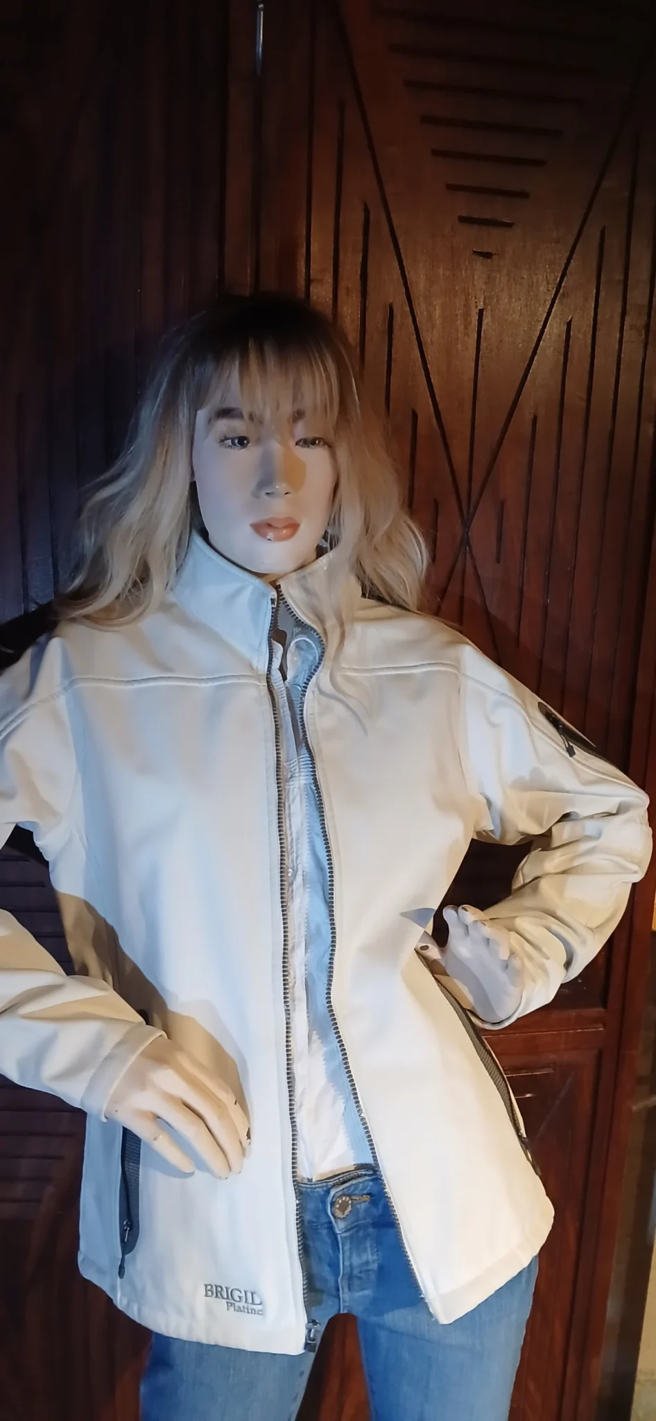 Image for Manteau semi-saison blanc et gris