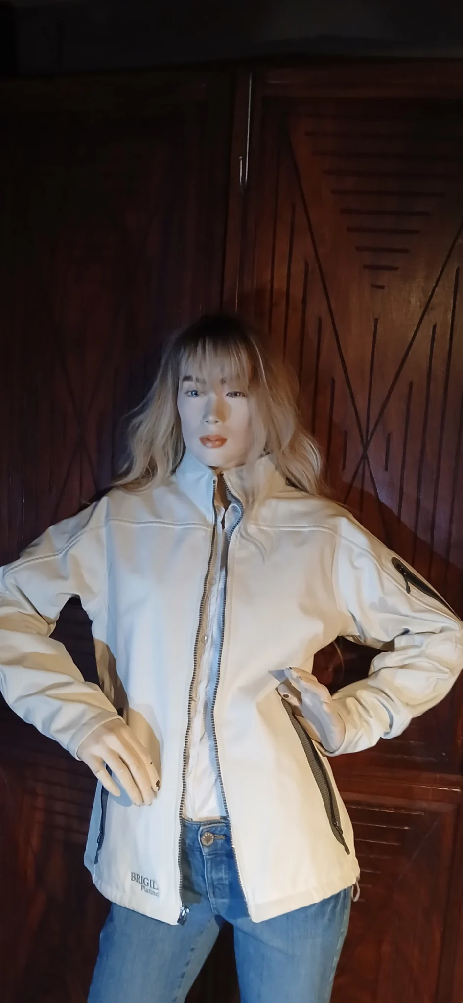 Image for Manteau semi-saison blanc et gris