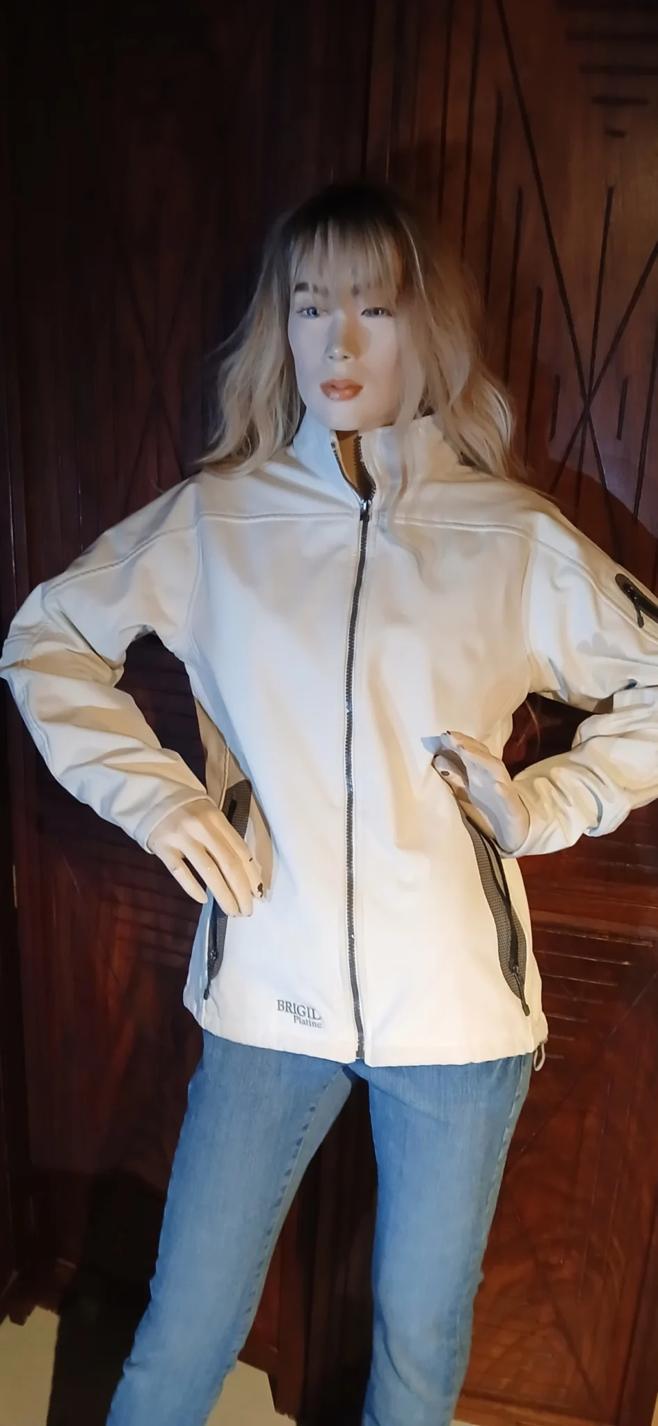 Image for Manteau semi-saison blanc et gris