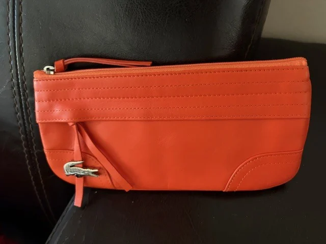 Lacoste Orange Zip Pencil Case Lacoste seconde main