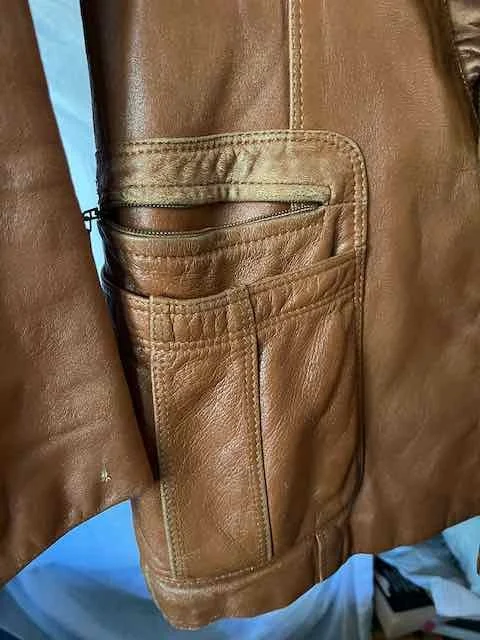 Image for Leather jacket, caramel - VINTAGE