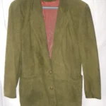 Thumbnail for Forest green suede suit - VINTAGE