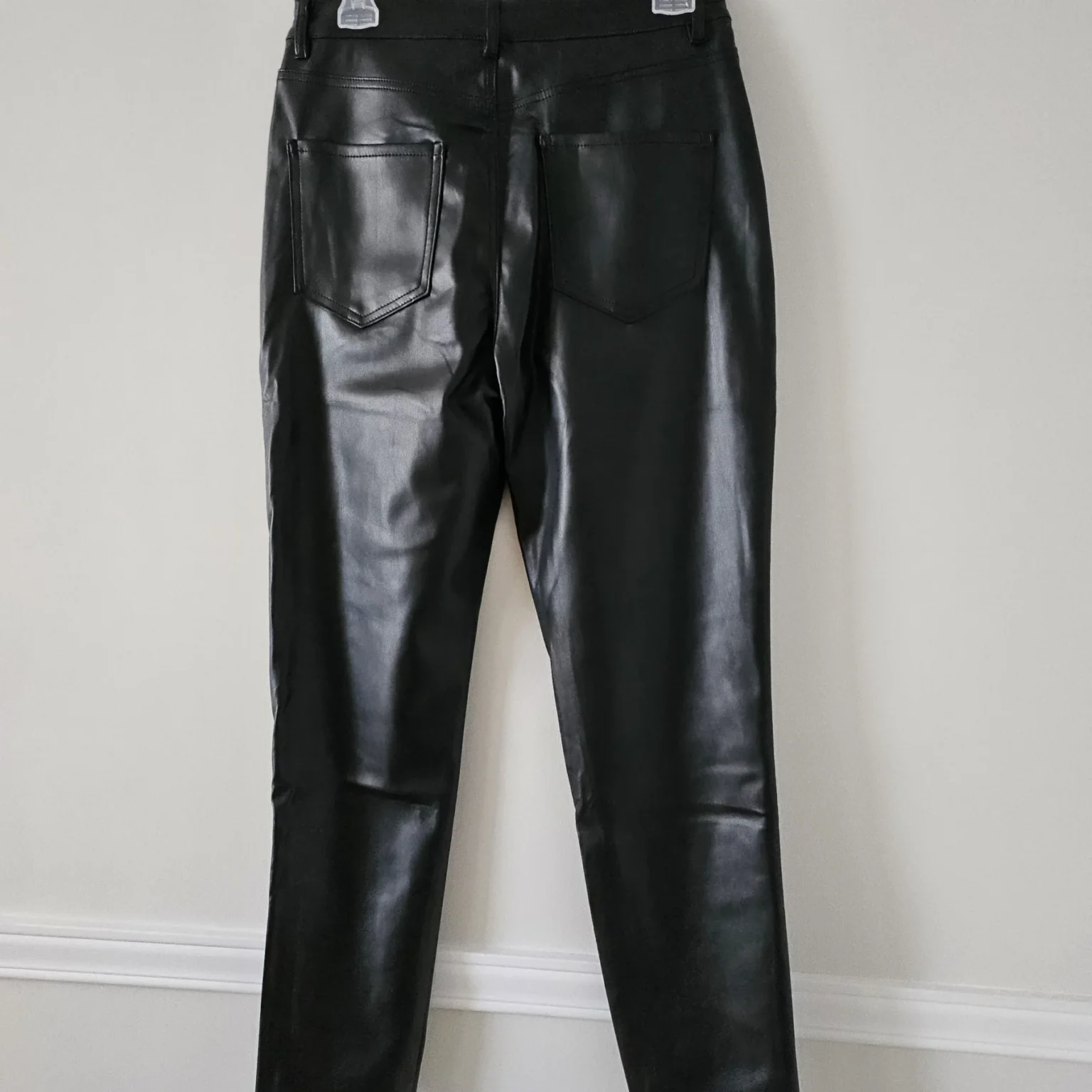 Image for OYCEE high-waisted faux leather trousers