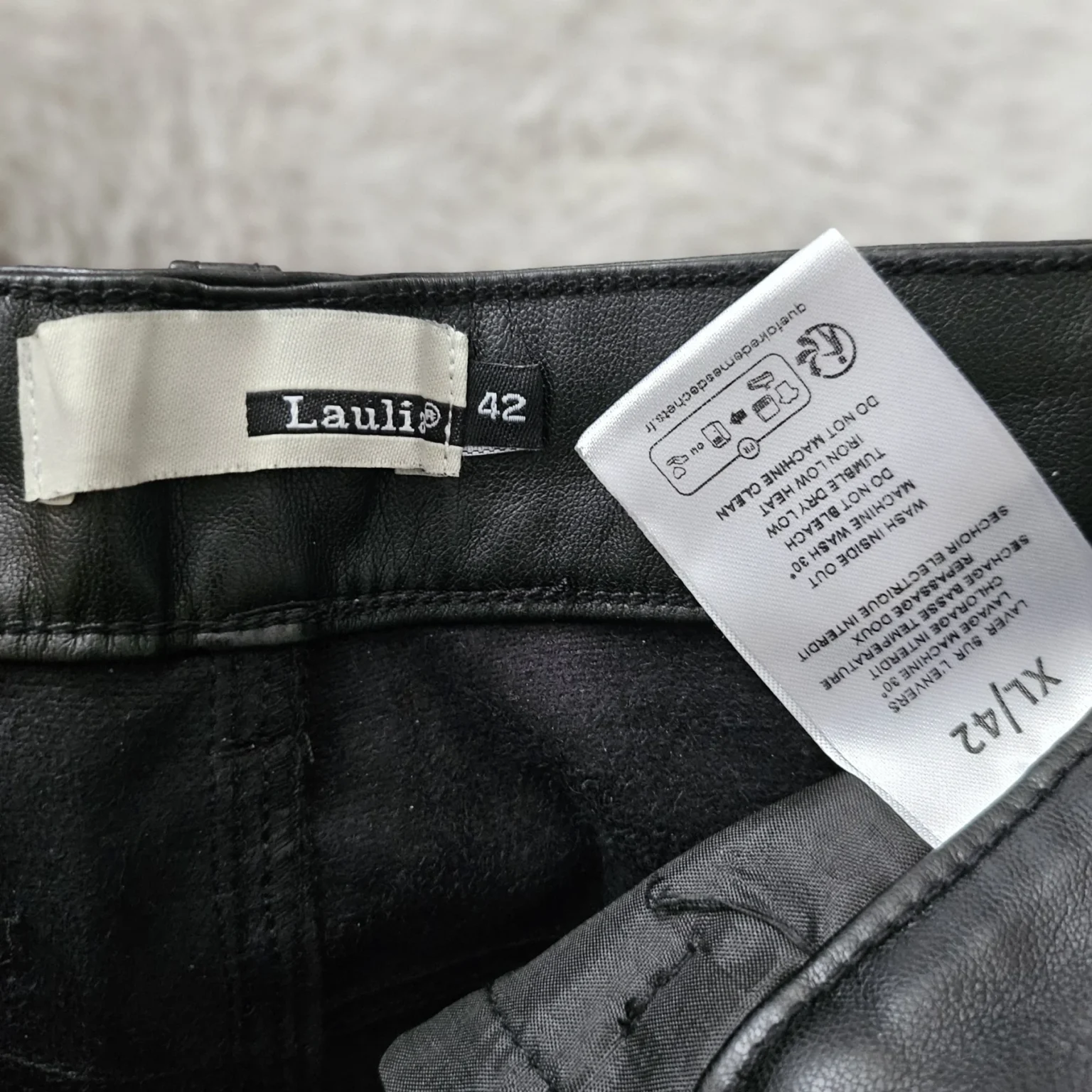 Image for OYCEE high-waisted faux leather trousers