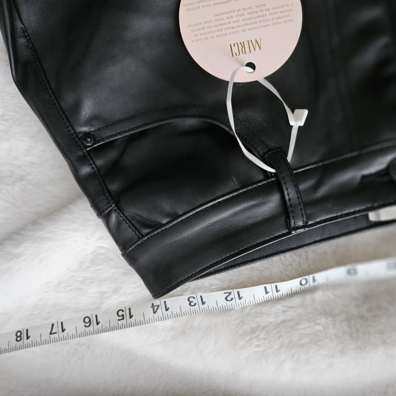 Image for OYCEE high-waisted faux leather trousers