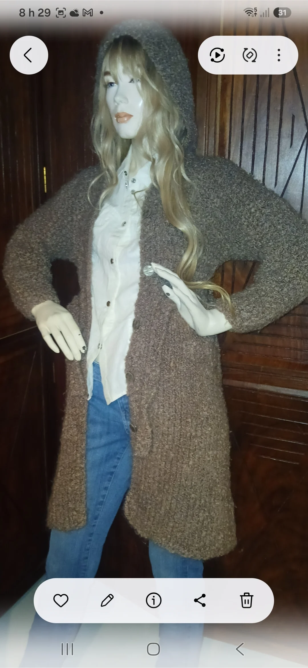 Hand-knitted brown waistcoat *Other seconde main