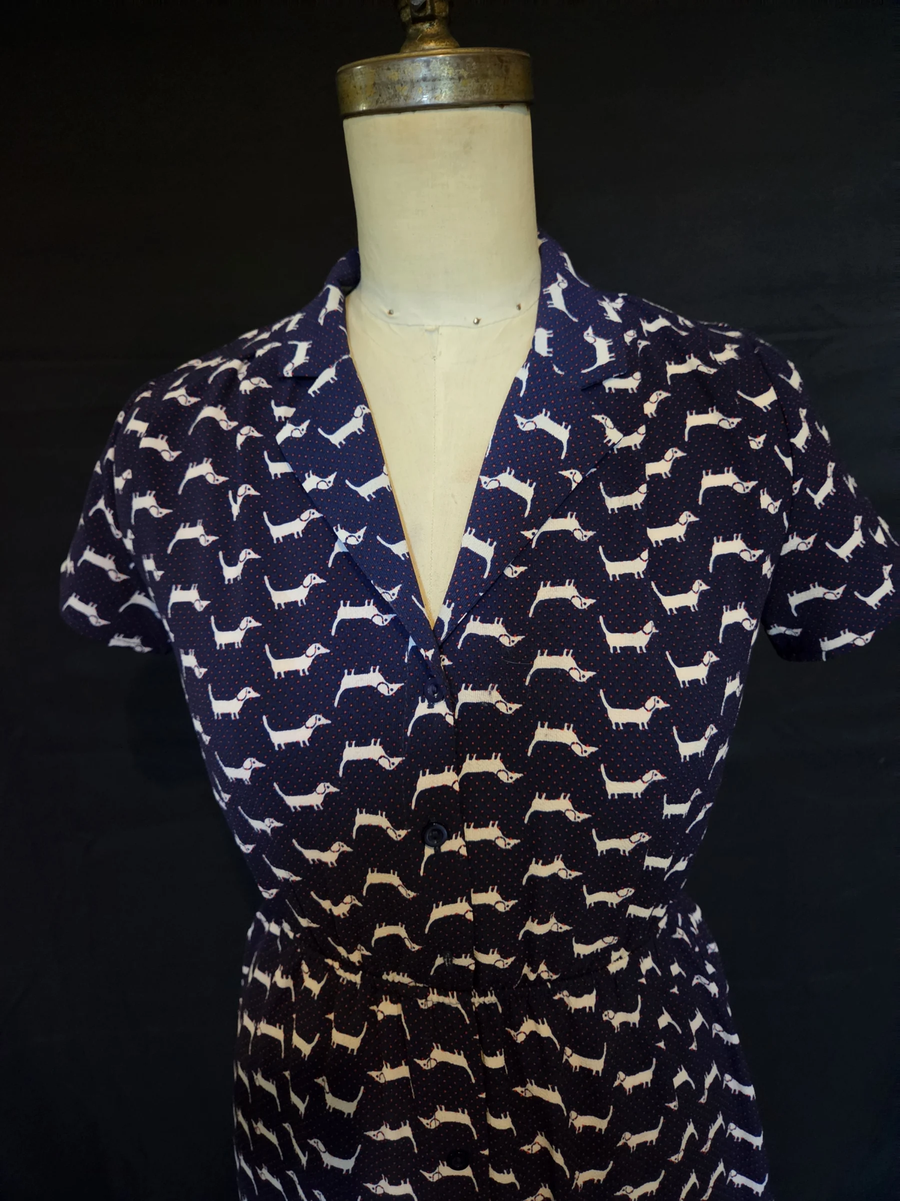 Midi dress with a button-up collar Monteau seconde main