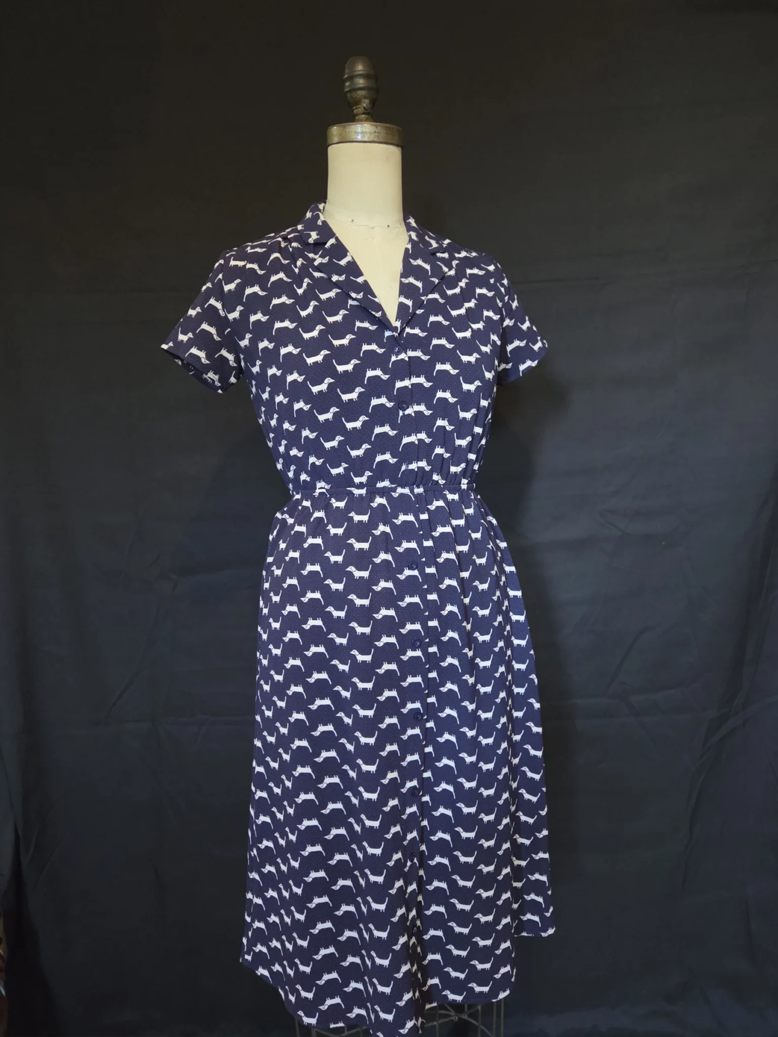 Image for Midi dress with a button-up collar