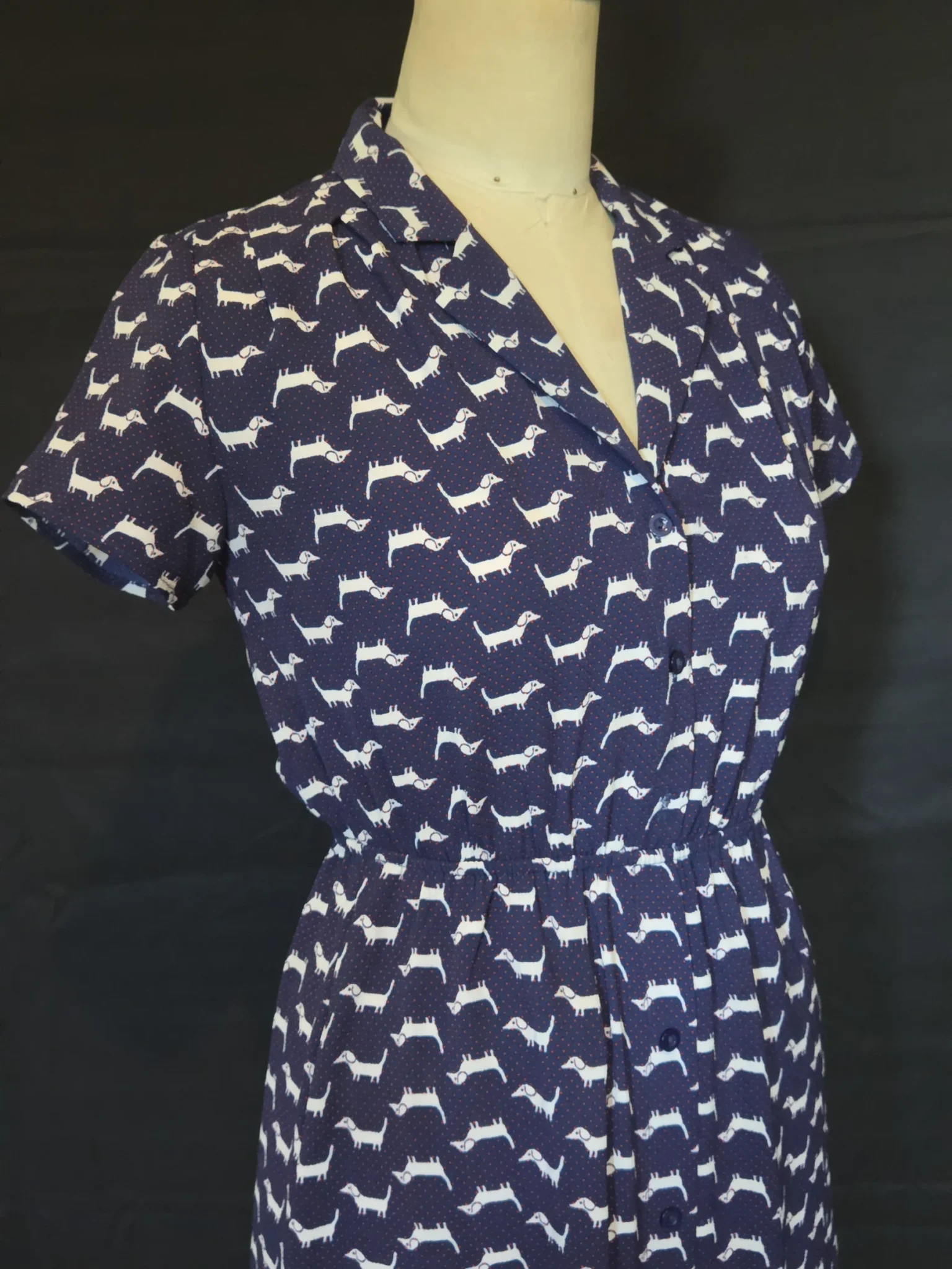Image for Midi dress with a button-up collar