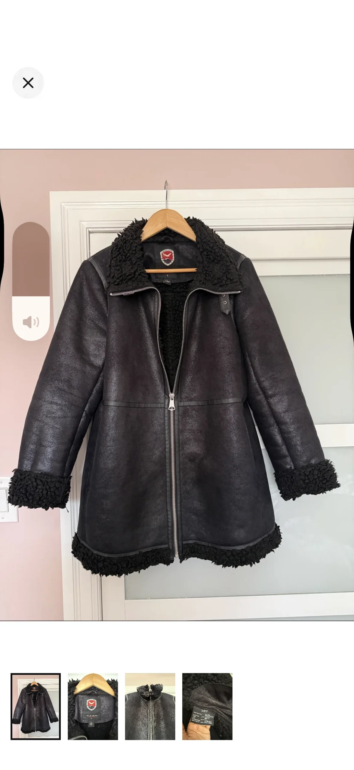 Faux fur and vegan leather coat *Other seconde main