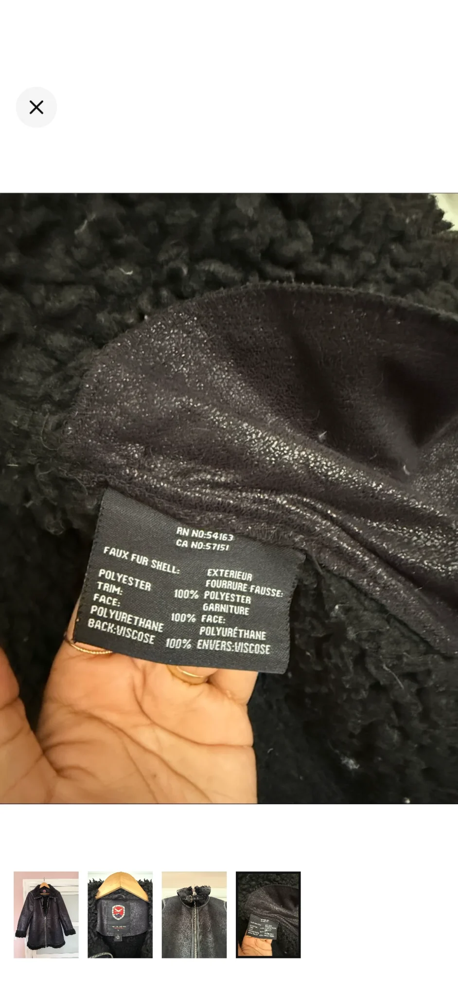 Image for Manteau fausse fourrure et cuir végane