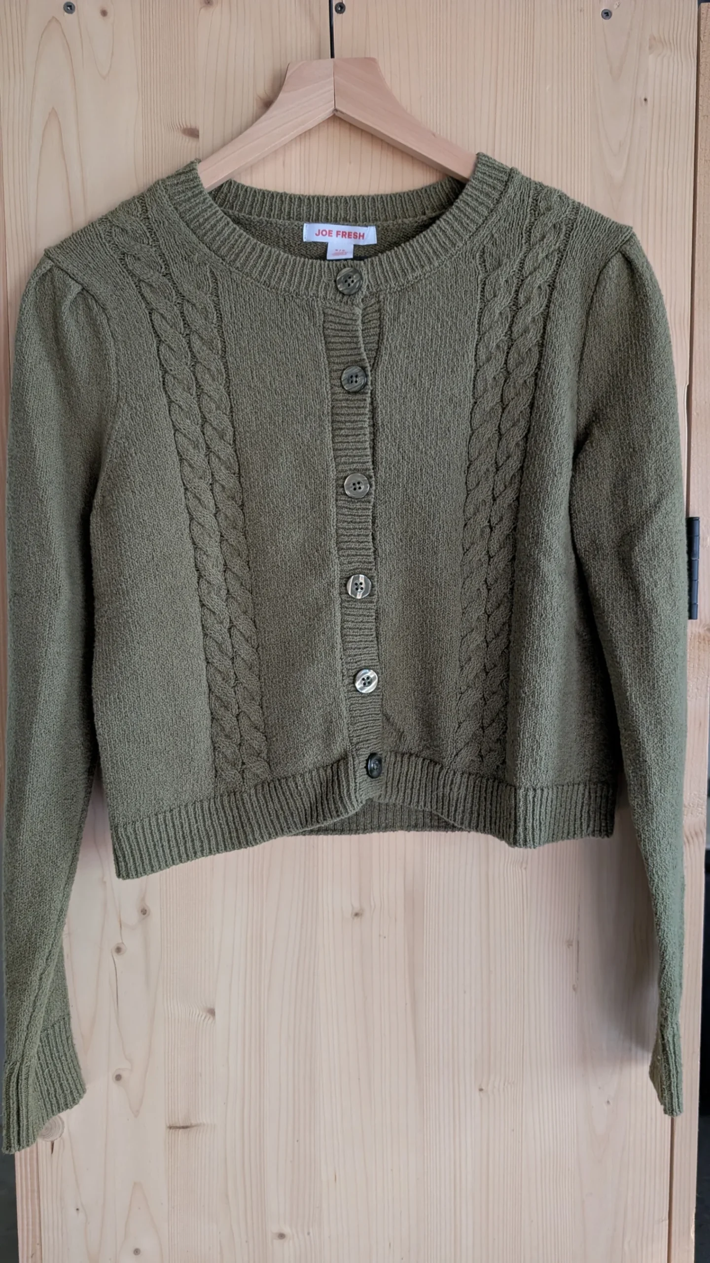 Olive green cardigan Joe Fresh seconde main