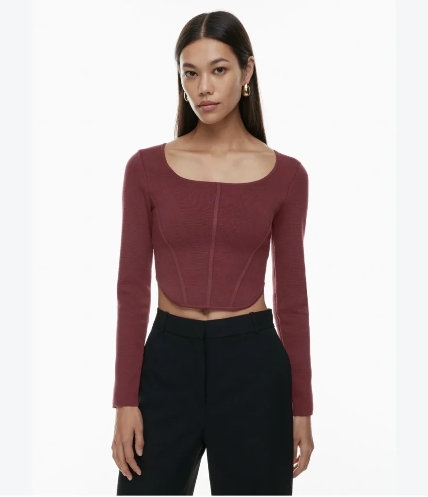 Image for Aritzia – Long-sleeved knitted bustier