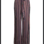 Thumbnail for FRAME Wide-leg Striped Satin Trousers