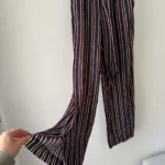 Thumbnail for FRAME Wide-leg Striped Satin Trousers