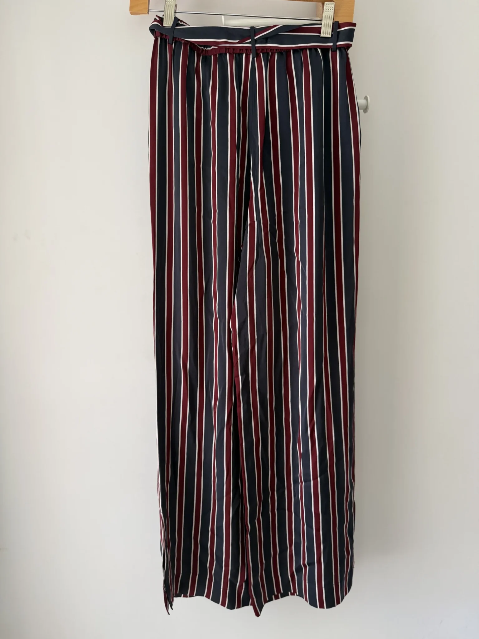 Image for FRAME Wide-leg Striped Satin Trousers