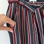 Thumbnail for FRAME Wide-leg Striped Satin Trousers