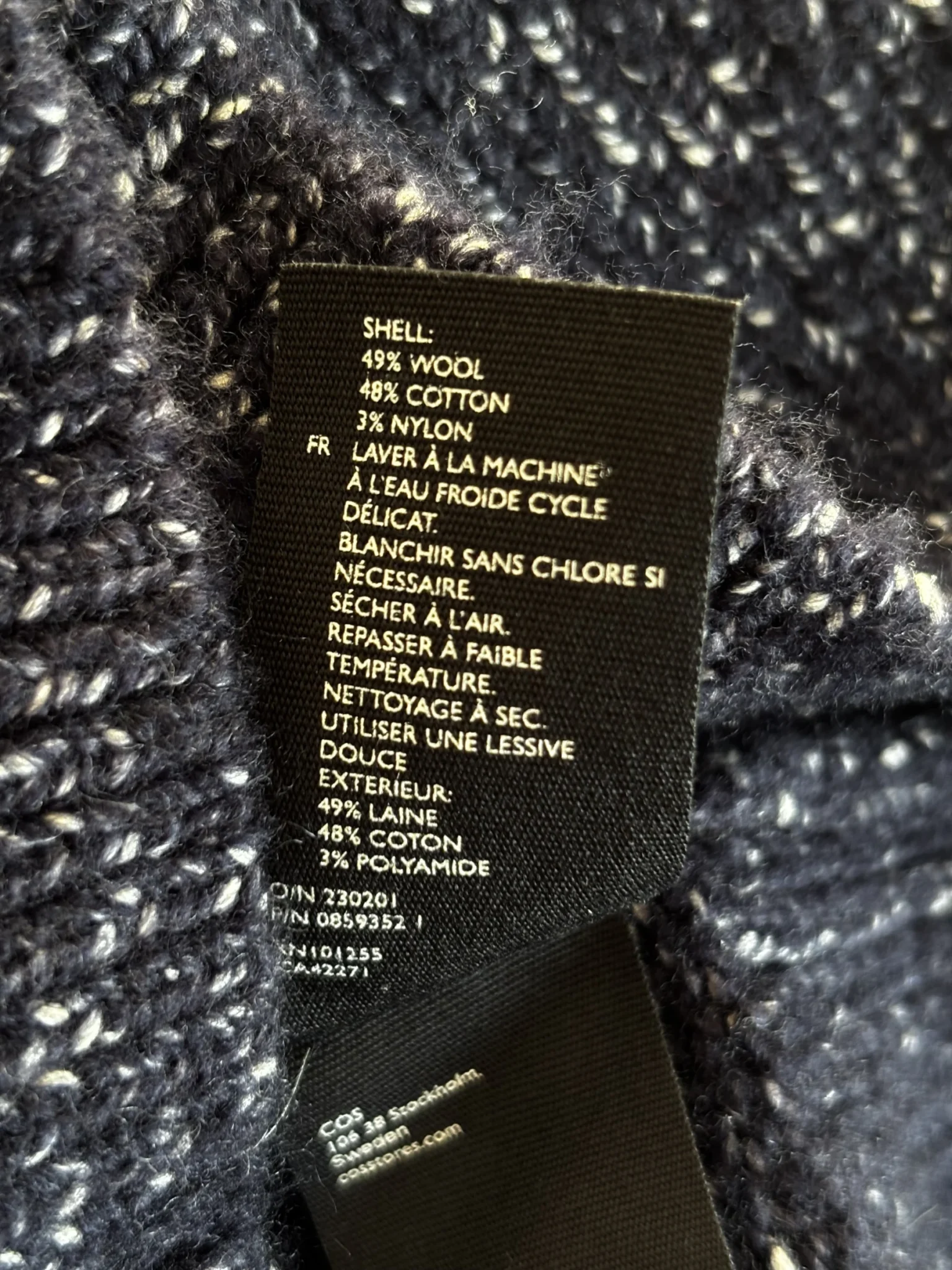 Image for ♥️Pull marine moucheté COS