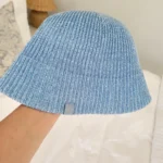Thumbnail for Alo Yoga Knitted Bell-Shaped Hat – Denim Knit Bell Style (Sky Blue)
