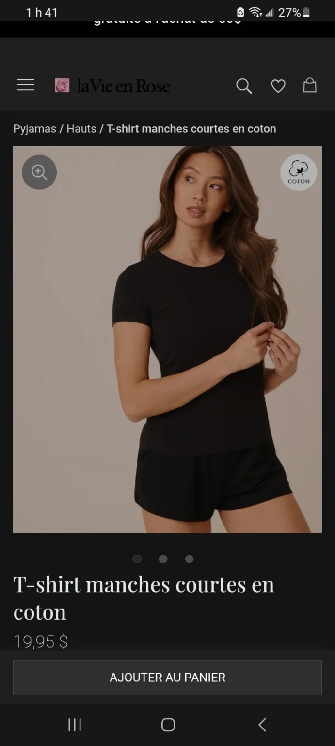 Image for Black T-shirt: La Vie en Rose