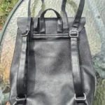 Thumbnail for Roots black leather rucksack bag