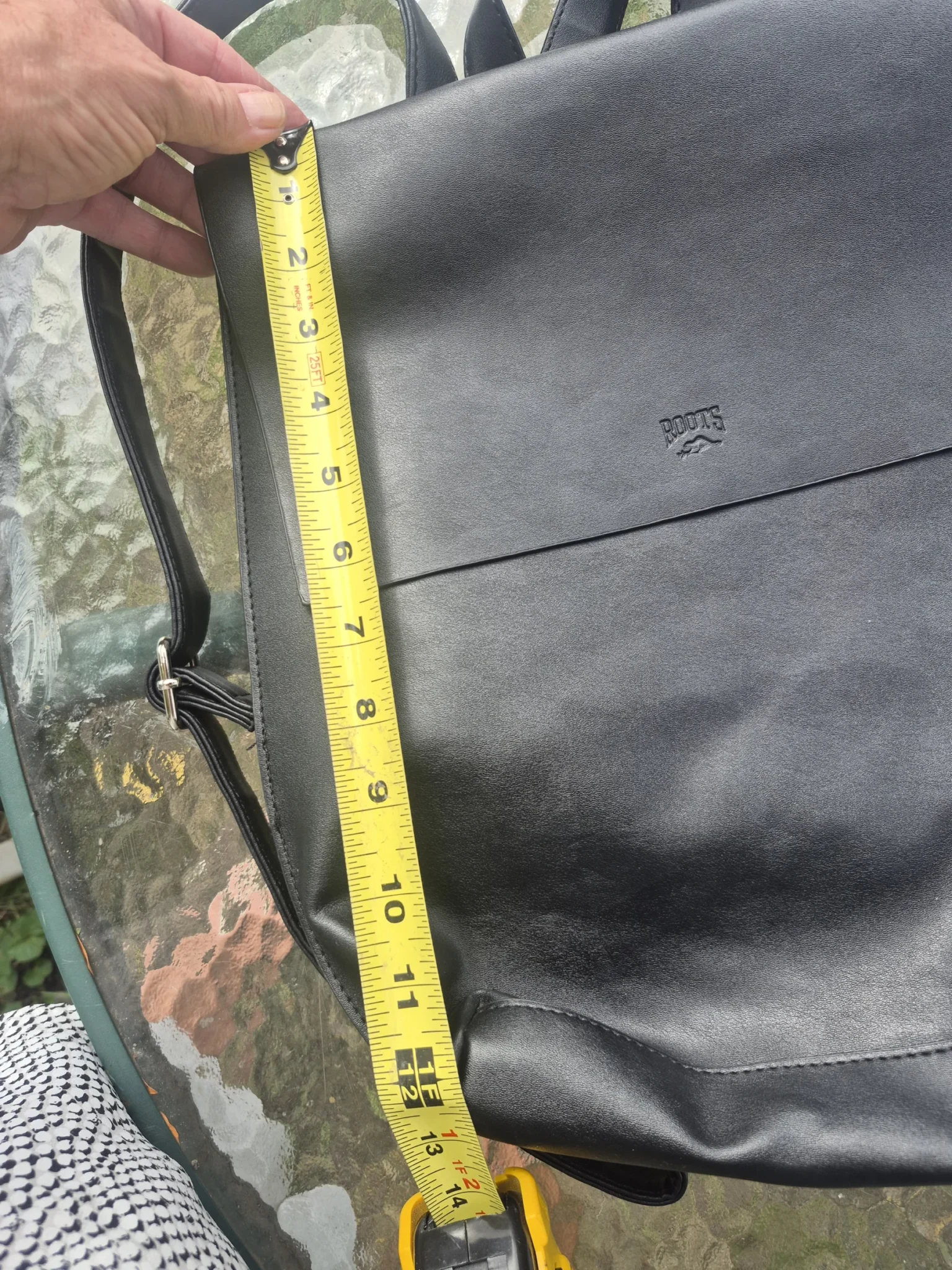 Image for Roots black leather rucksack bag