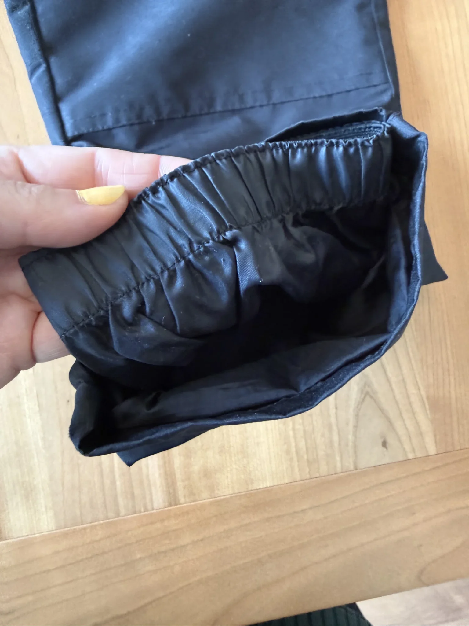 Image for Black mid-season trousers with a jersey lining