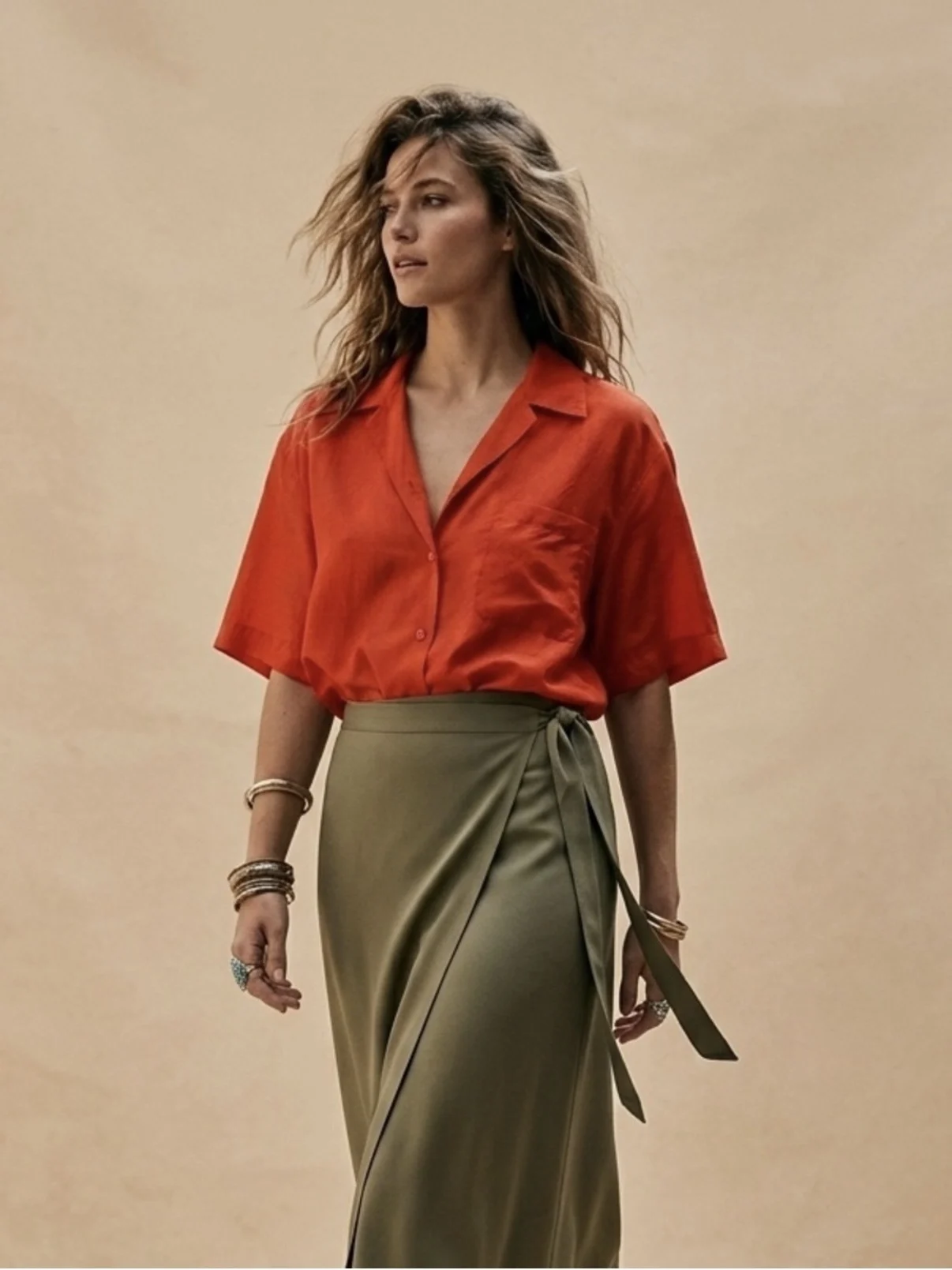 Chemise 100% soie Vintage seconde main