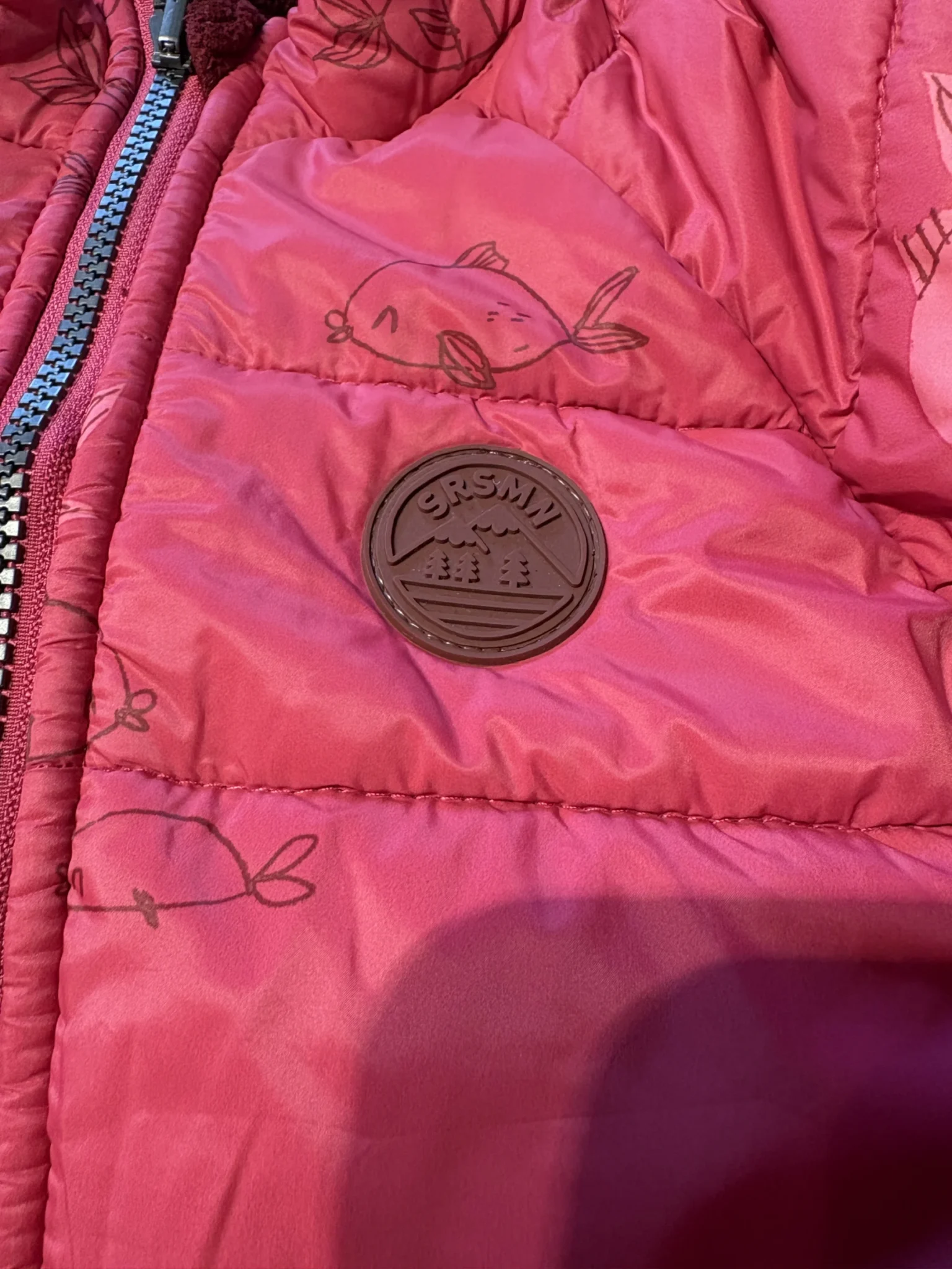 Image for Manteau matelassé réversible Souris Mini – Rose à poissons – 3 ans / 96 cm