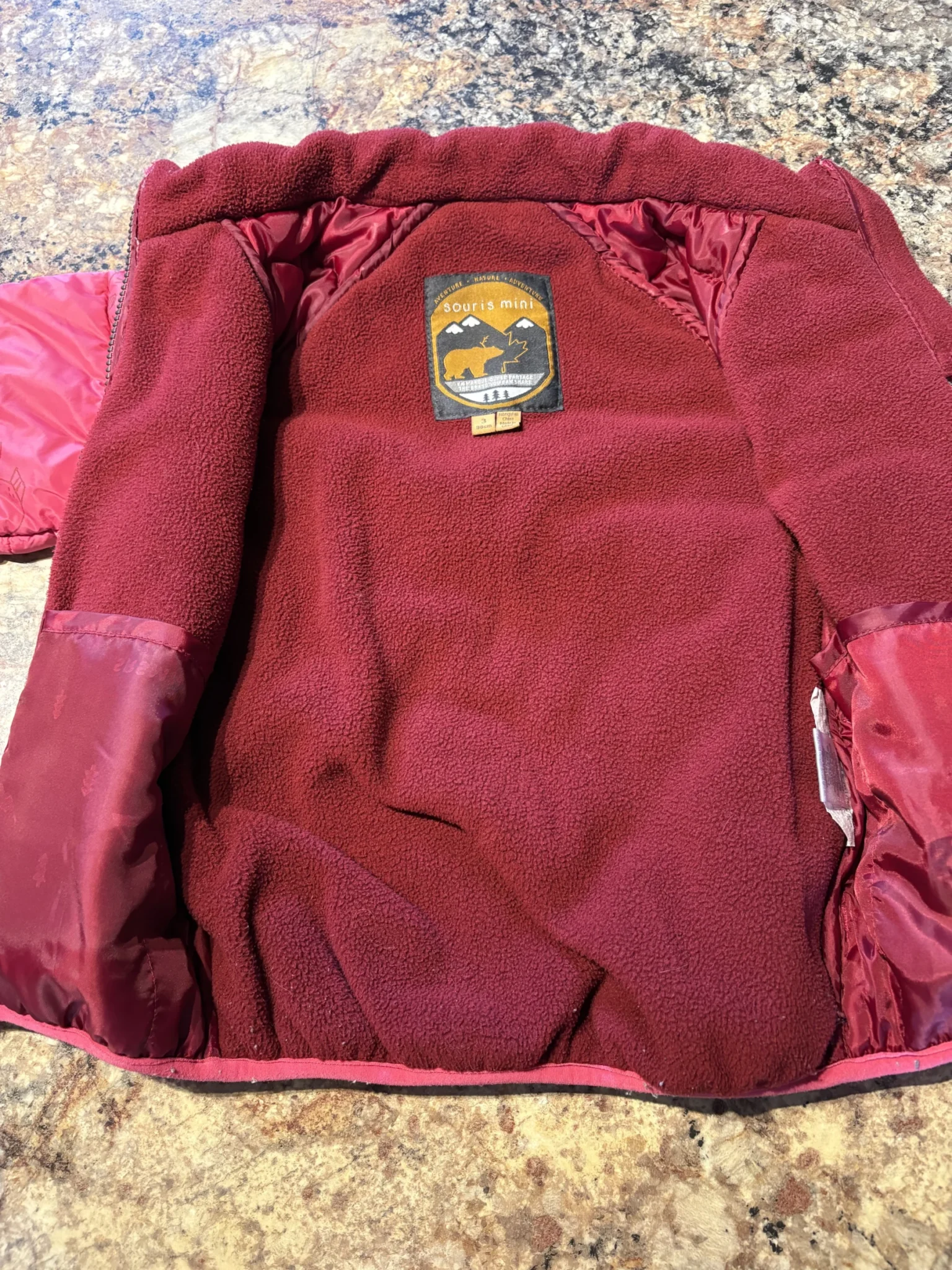 Image for Manteau matelassé réversible Souris Mini – Rose à poissons – 3 ans / 96 cm