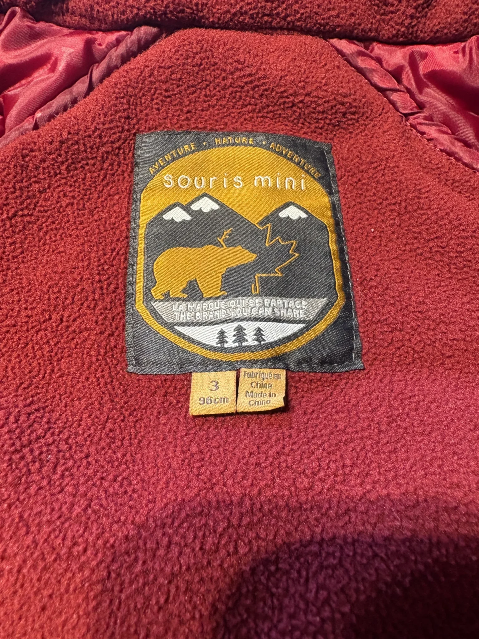 Image for Manteau matelassé réversible Souris Mini – Rose à poissons – 3 ans / 96 cm