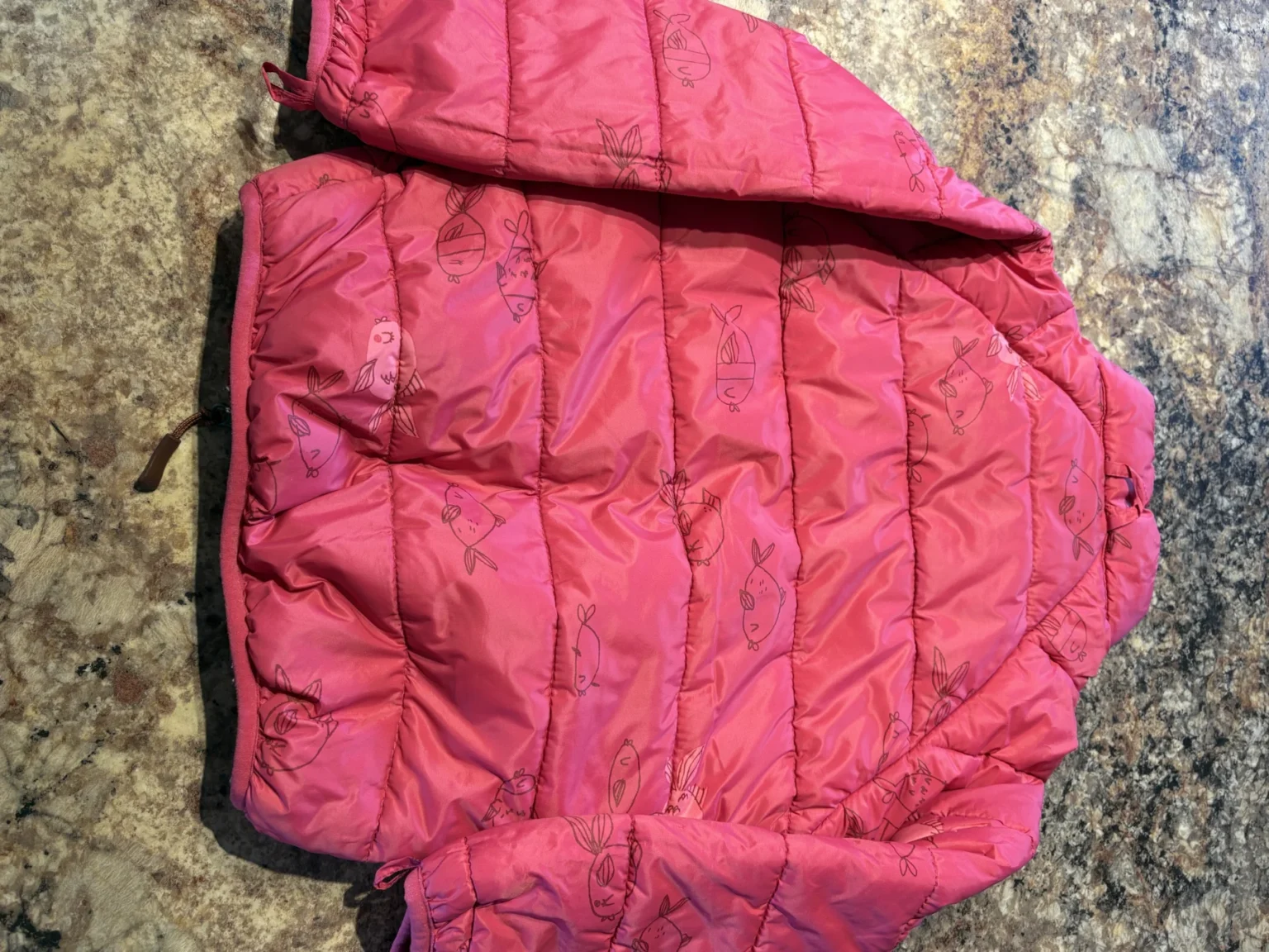 Image for Manteau matelassé réversible Souris Mini – Rose à poissons – 3 ans / 96 cm