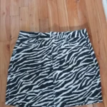 Featured thumbnail for Garage Denim zebra-print denim skirt – size M