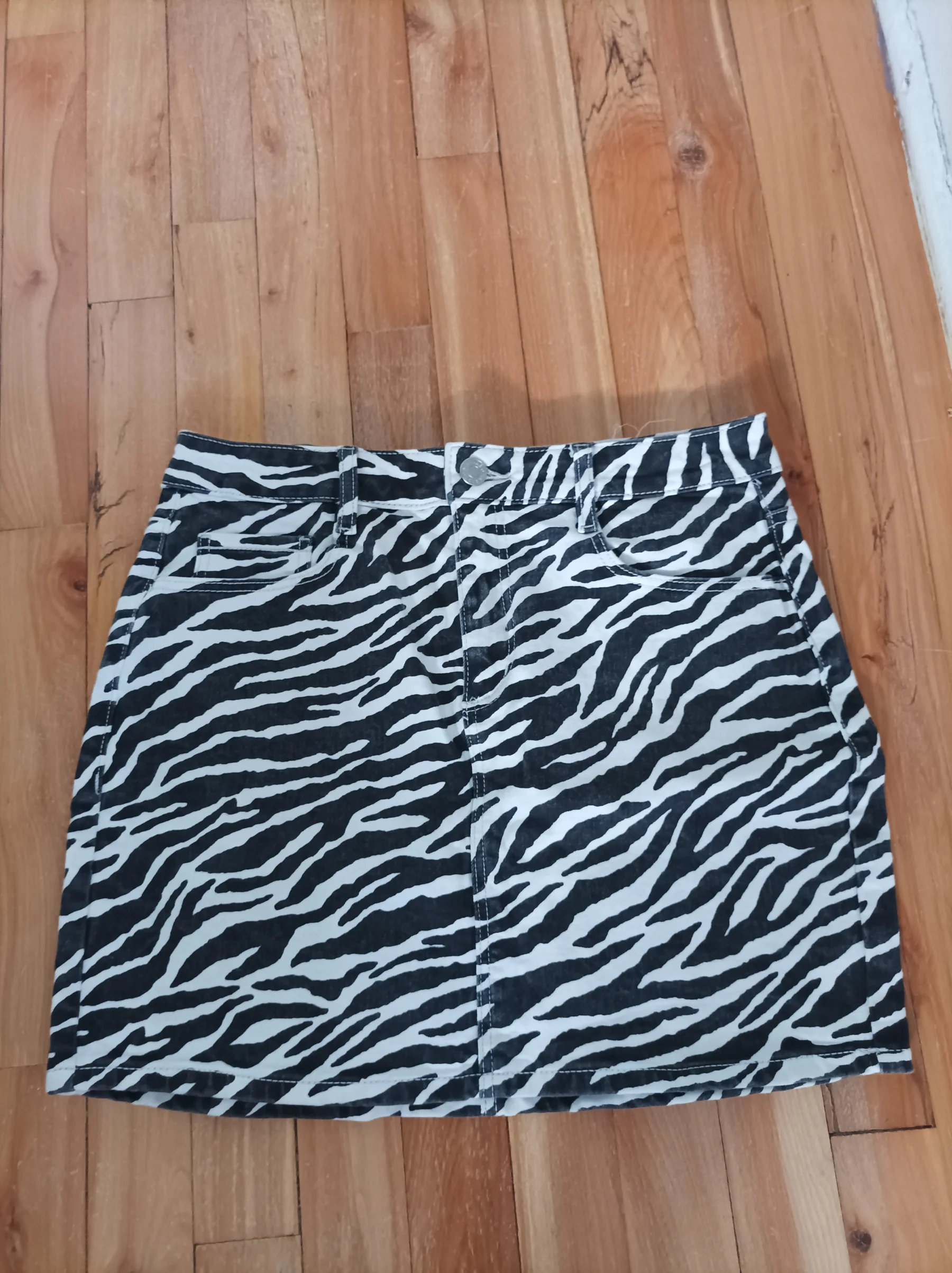 Garage Denim zebra-print denim skirt – size M Garage seconde main
