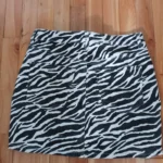 Thumbnail for Garage Denim zebra-print denim skirt – size M