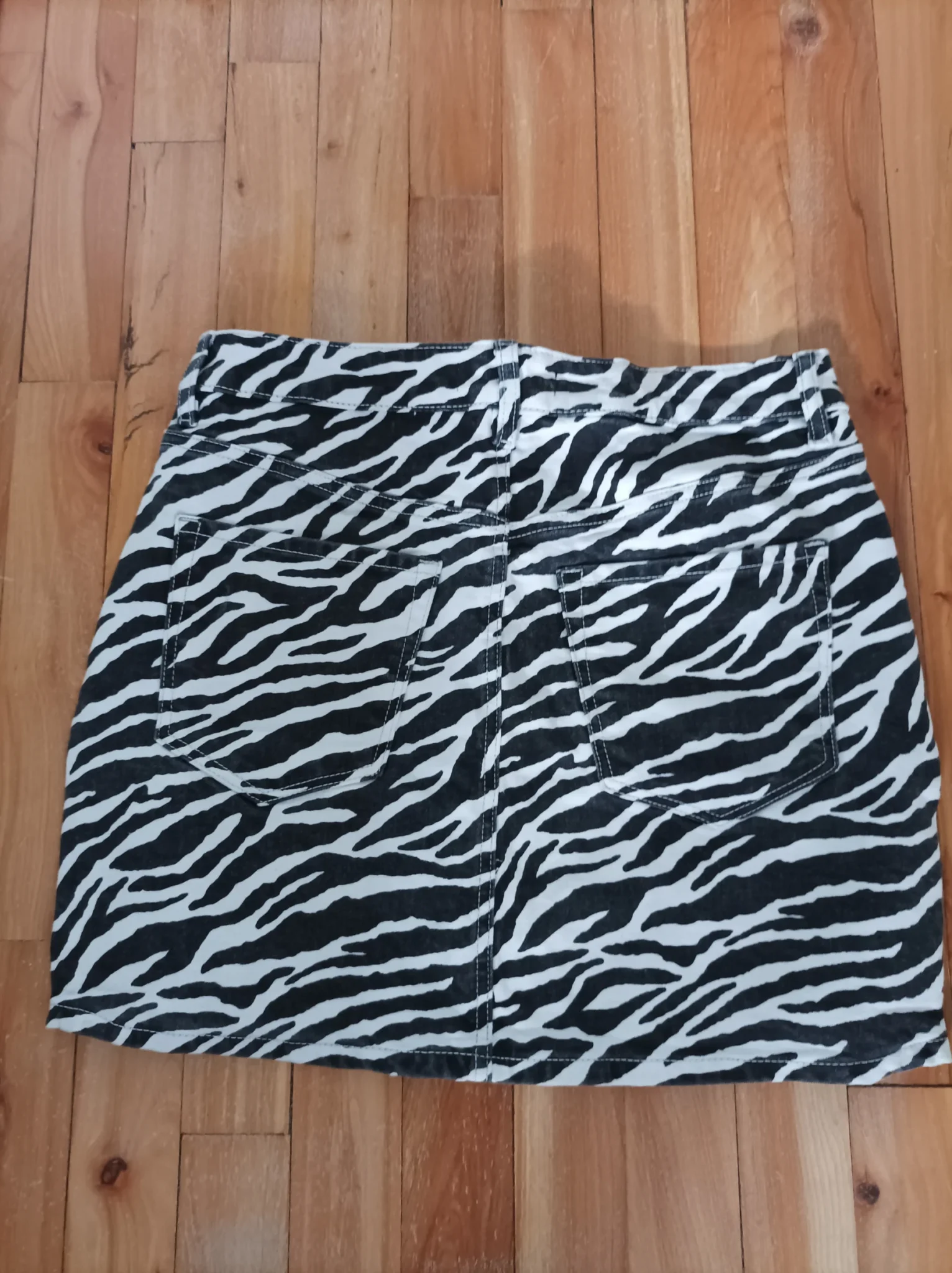 Image for Garage Denim zebra-print denim skirt – size M