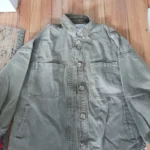 Featured thumbnail for Khaki cotton faded denim shirt jacket – Zara – size S