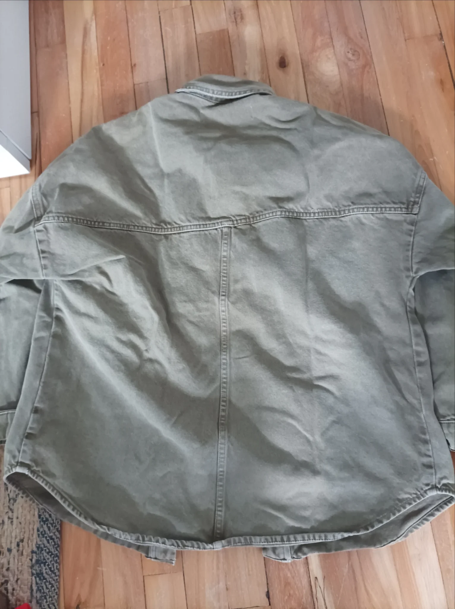 Image for Khaki cotton faded denim shirt jacket – Zara – size S