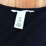 Thumbnail for Black long-sleeved top with a low-cut square neckline – size M