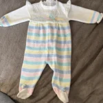 Featured thumbnail for Vintage 80s/90s Pastel Knit Romper – Size 6M