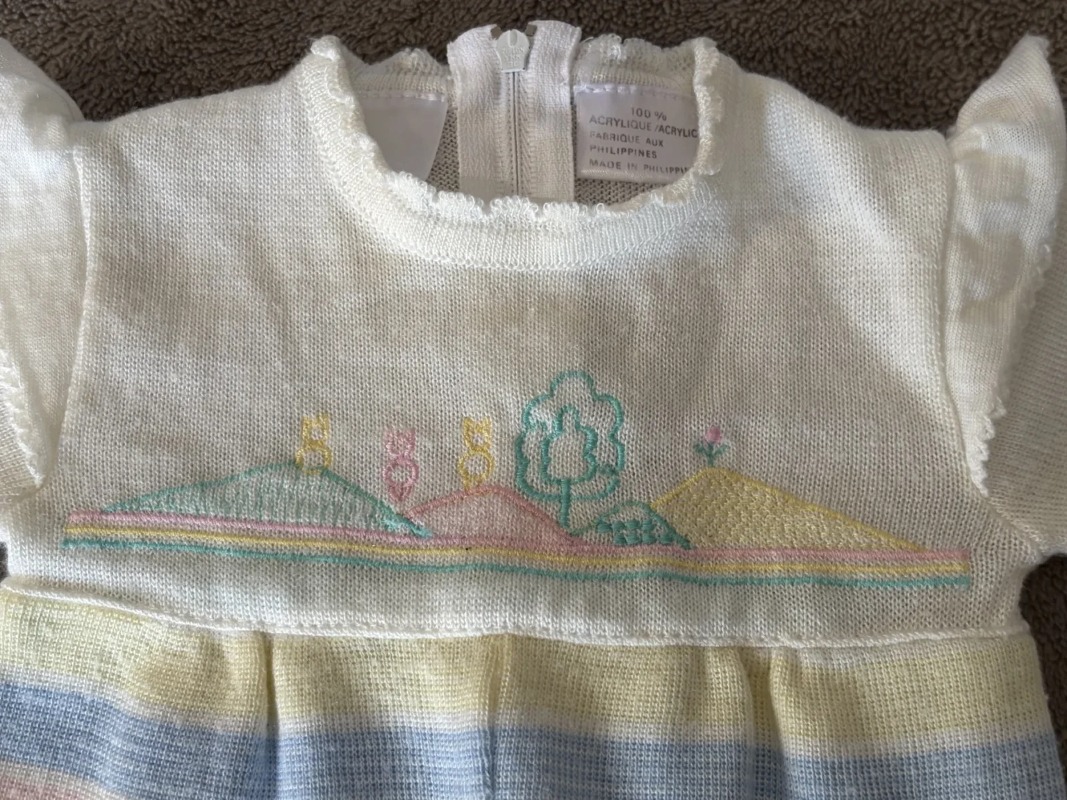 Image for Vintage 80s/90s Pastel Knit Romper – Size 6M
